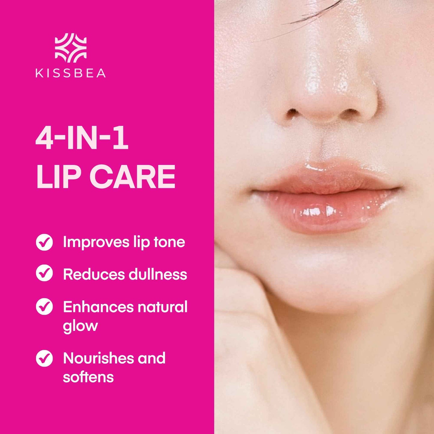 KissBea Lip Lightening for Dark Lips: for Smokers, Dry or Uneven-Toned Lips – Restores Natural Look & Moisture with VC, Lemon Peel & Licorice – Refreshing Mint Scent – 15 mL