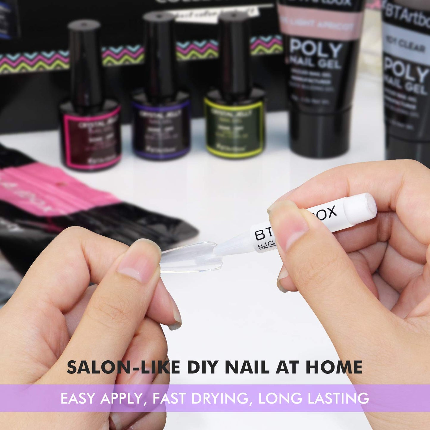 Nail Glue for Acrylic Nails - Nail Glue for Press On Nails, 8 Pcs BTArtbox Adhesive Super Bond for Fake Nails Tips Long Lasting, 0.07 oz