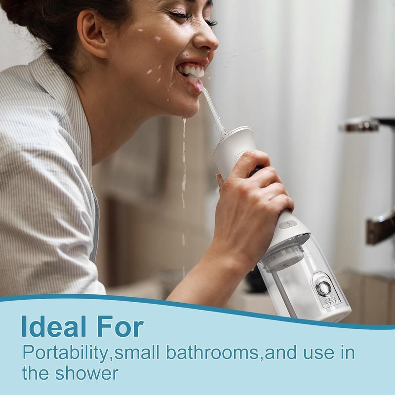 Portable Cordless Water Dental Flosser - 300ML Rechargeable Oral Irrigator | 4 Modes, IPX7 Waterproof, Deep Cleaning for Gum Care & Braces (Black)