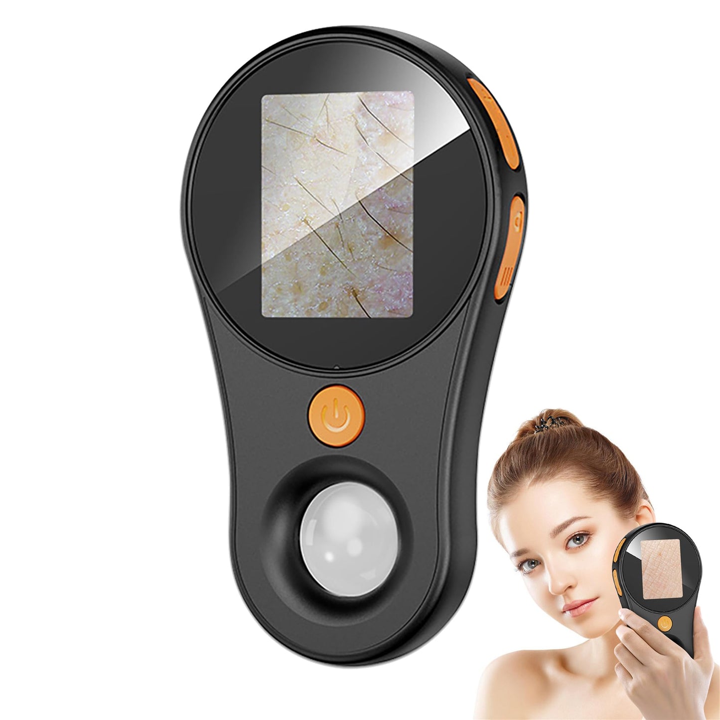JBMBHC Handheld Dermatoscope Skin Analyzer Machine, Wireless Portable Digital Microscope with 1080P IPS Screen 8 LEDs, 500X Magnifier, for Scalp/Hair Trichomes Facial Skin Dermatoscope