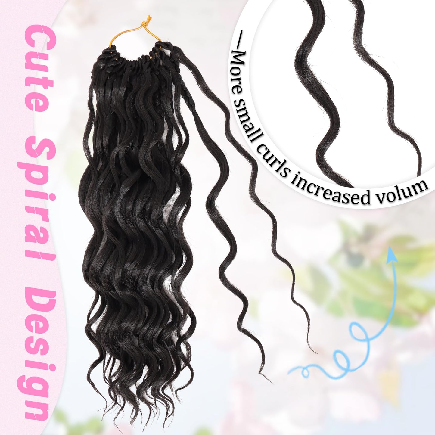 Gowit Pre Looped Deep Wave Crochet Hair 12 Inch 7 Packs Short Curly Black Pre Twisted Ocean Wave Deep Twist Crochet Braids Synthetic Braiding Hair for Black Women