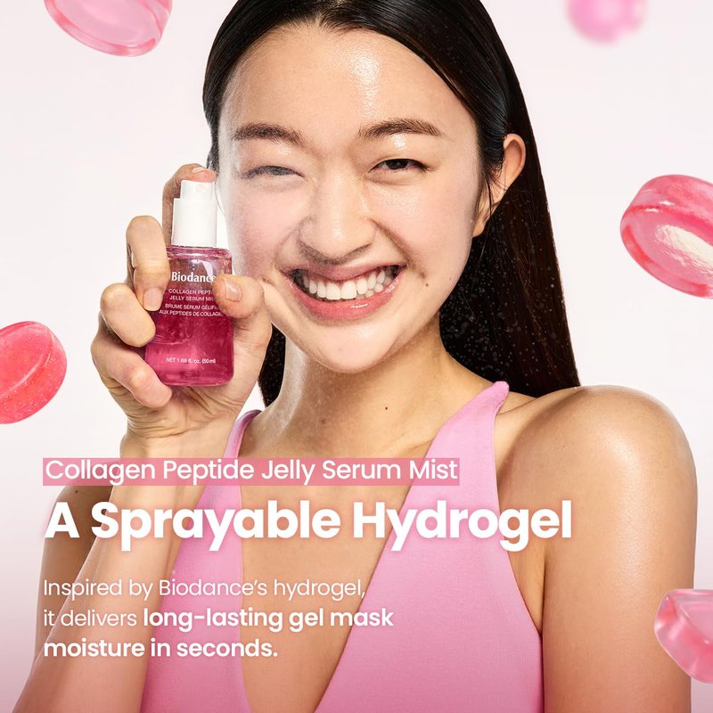 Collagen Peptides Jelly Serum Mist - Hydrating Anti-Aging Face Spray | 1.69 fl. oz Travel Essential
