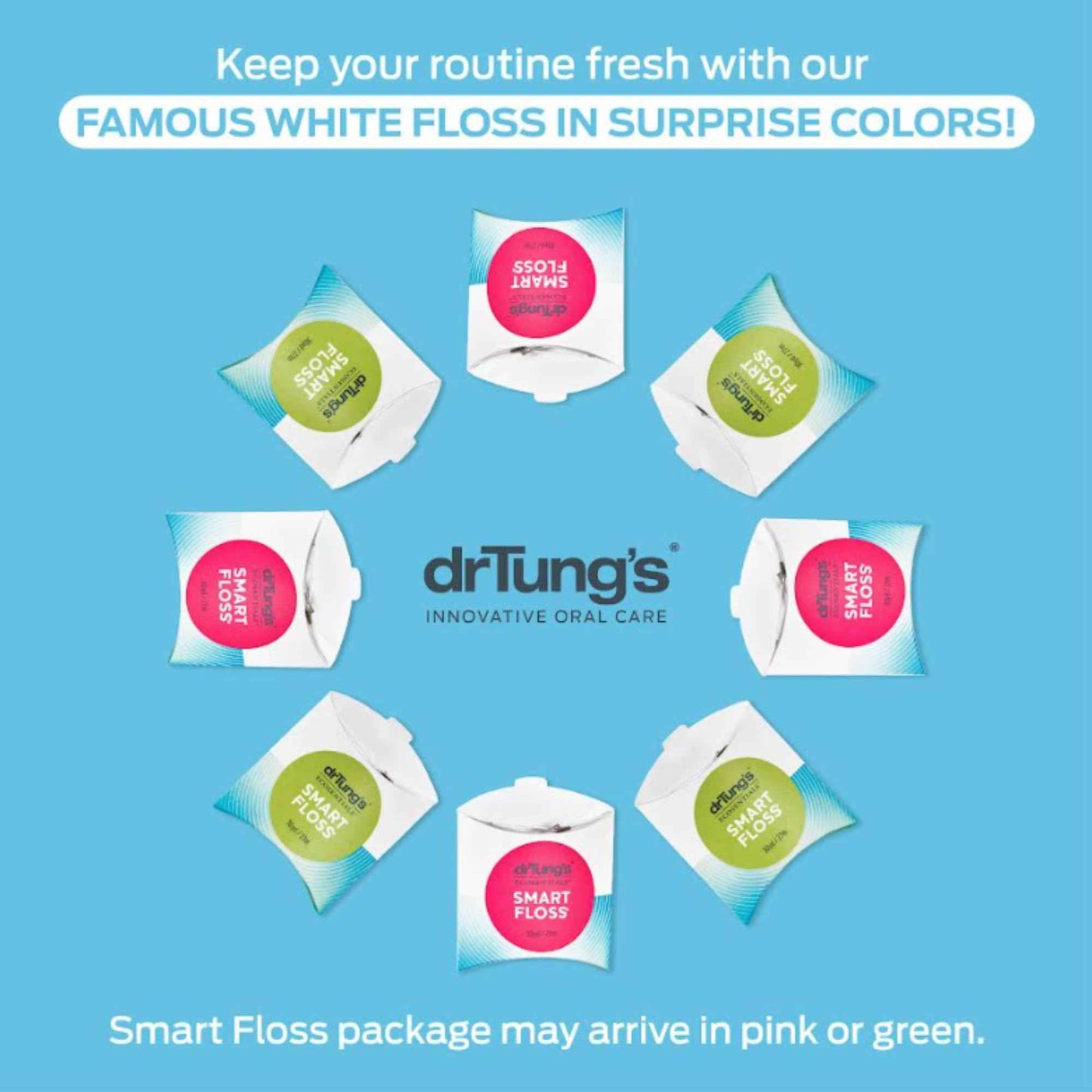 DrTung's Smart Floss - Natural Floss, PTFE & PFAS Free Floss, Gentle on Gums, Expands & Stretches, BPA Free - Natural Dental Floss Cardamom Flavor (Pack of 3)