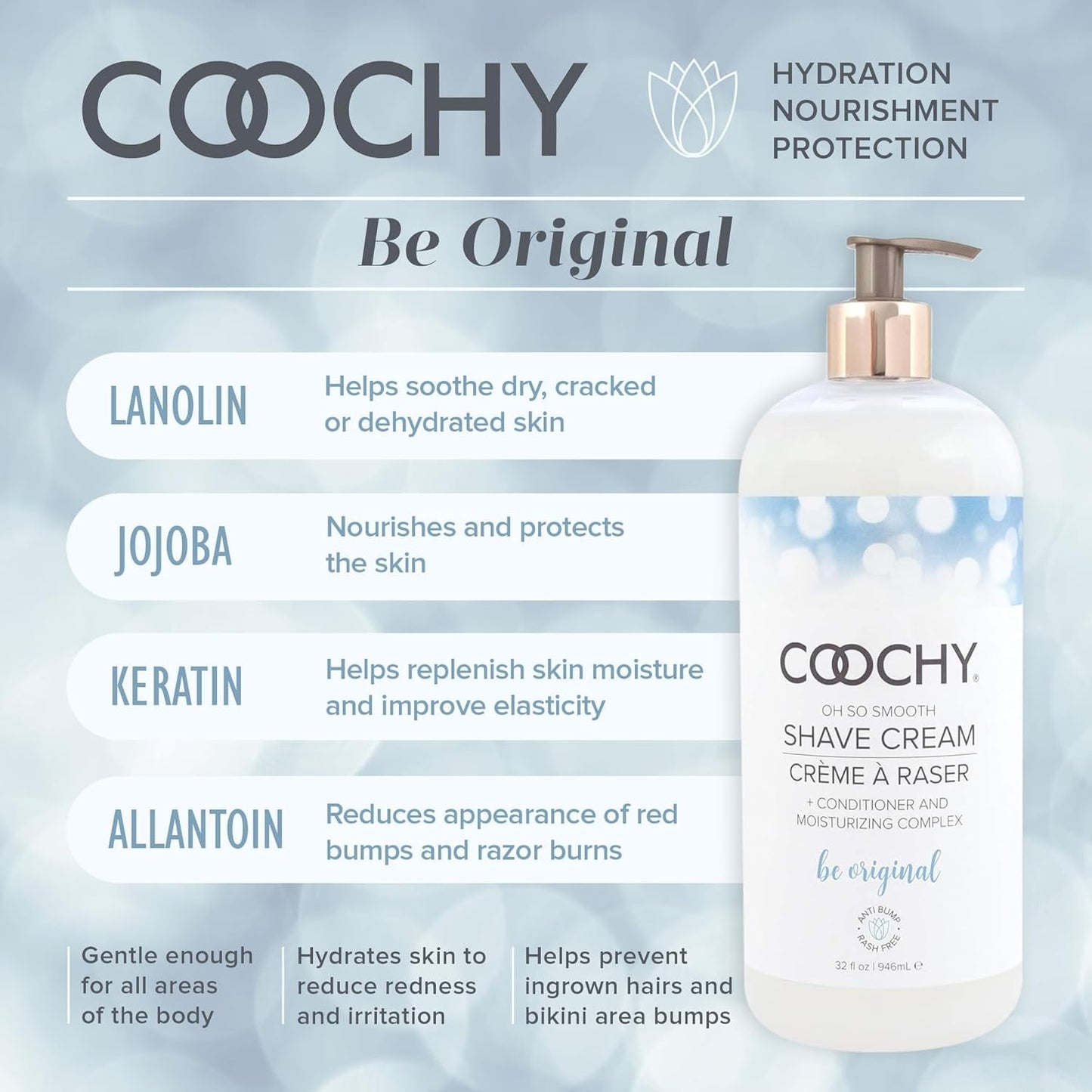 Coochy Intimate Shaving Cream - Moisturizing Shave Conditioner for Sensitive Skin | 32 oz