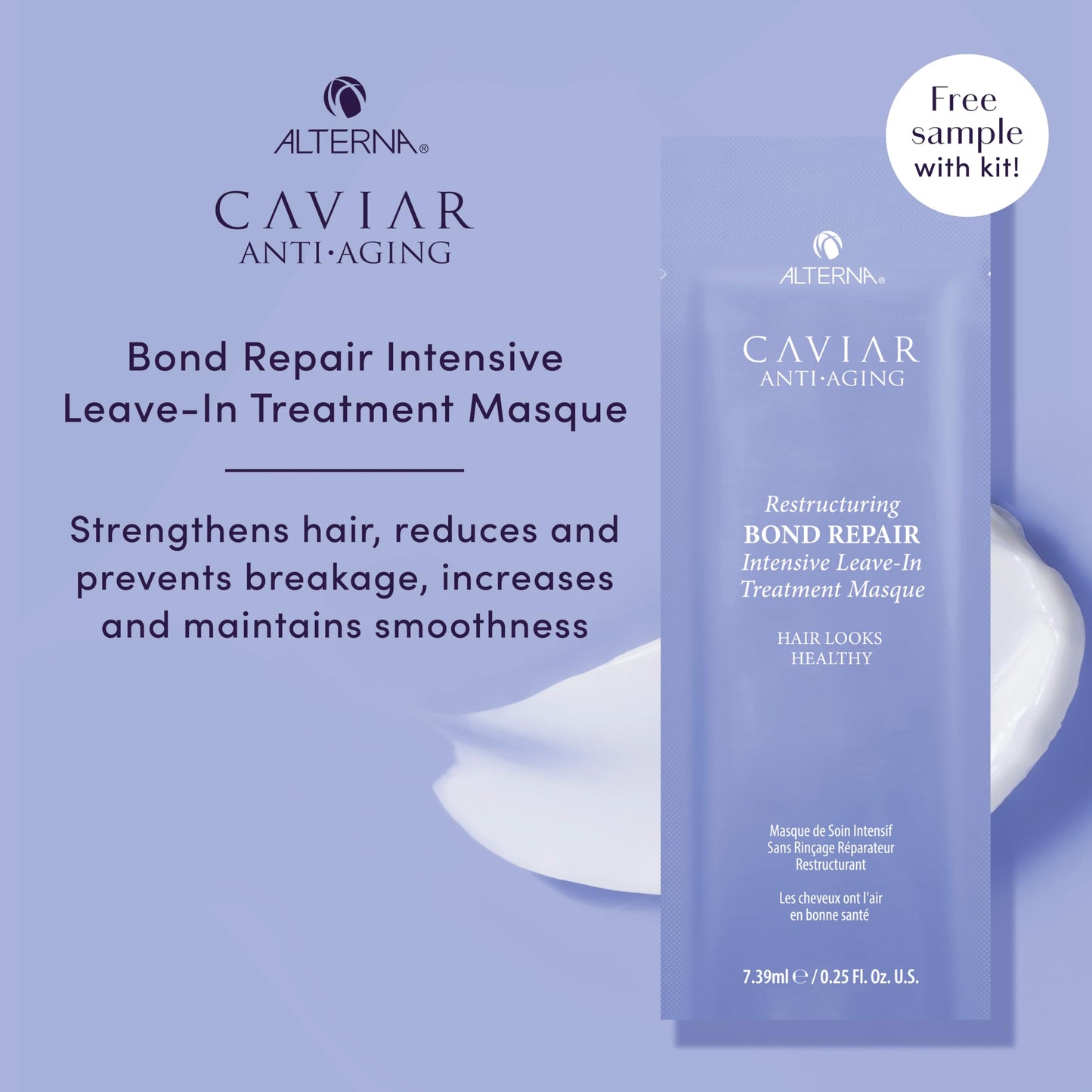 Alterna Haircare CAVIAR Anti-Aging Restructuring Bond Repair Travel Kit - Shampoo, Conditioner, Masque | Strengthens and Protects Damaged Hair
