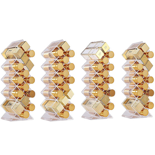 YIEZI Lipstick Holder Organizer 48 Spaces Acrylic Stackable Fish Shape Lipstick Tower, Lip Gloss Storage Stand, Perfect for Lipgloss Organizers Makeup Vanity Display, Clear (3 Pack)