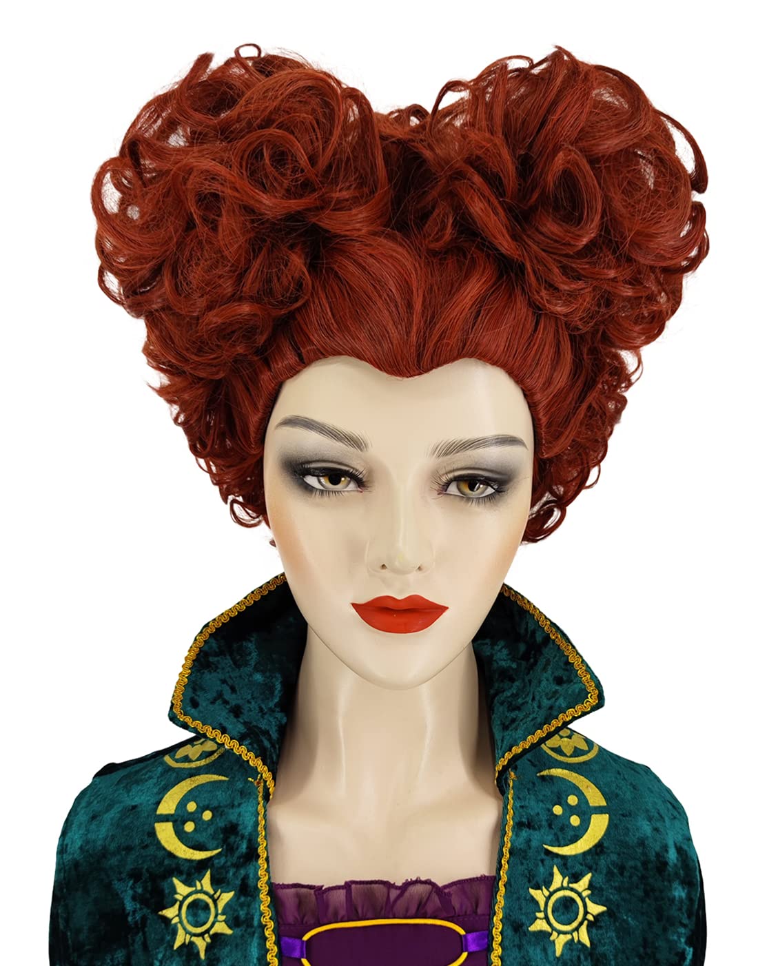 Juziviee Brown Wigs for Winifred Sanderson Wig Costume Women Cute Natural Soft Hair Wig with Wig Caps JZ015BR