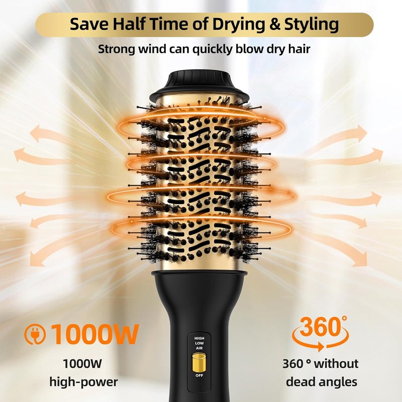 4-in-1 Hot Air Brush - Salon-Grade Styling Tool for All Hair Types | Oval Barrel Design