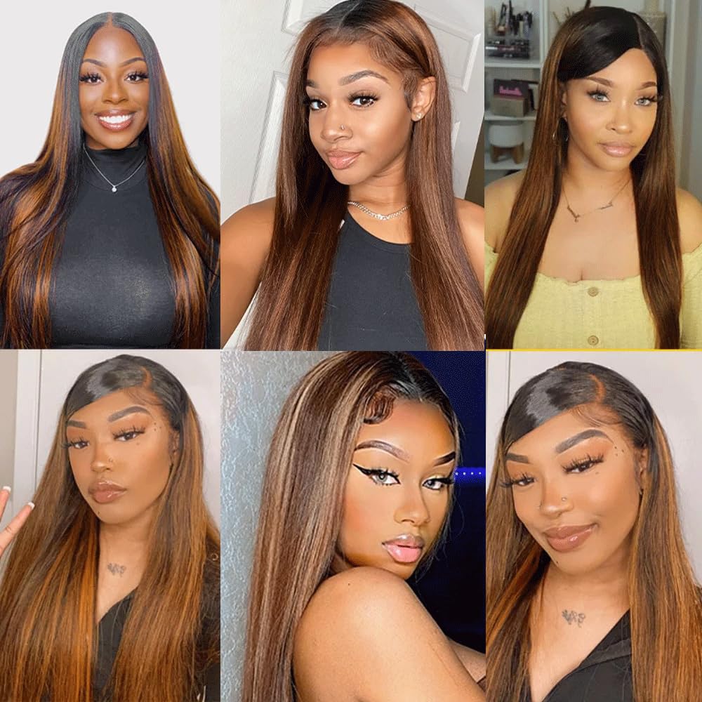 Straight Human Hair Bundle - Ombre Brown Two-Tone 18 Inch Extensions | Breezy Color Mix