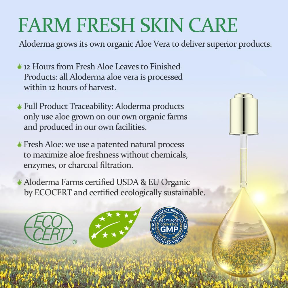 Aloderma Firming Face Serum with 63% Organic Aloe Vera - Age-Defying Face Plumping Serum for Radiant Skin - Tighten Skin, Reduce the Appearance of Fine Lines & Wrinkles with Hyaluronic Acid, 1.7 Oz