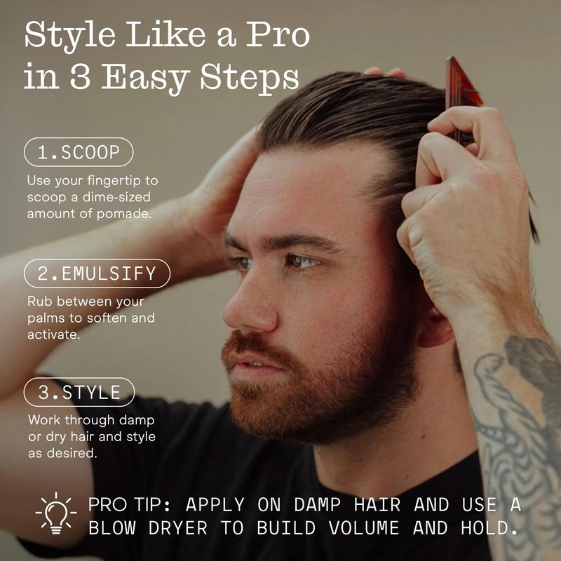 Firsthand Supply Hair Clay Pomade for Men & Women – Matte Clay Finish & Extra Strong Hold – Non-Greasy, Water-Based Organic Pomade – Easy to Restyle – Ideal for Short to Medium Hair Length – 3oz
