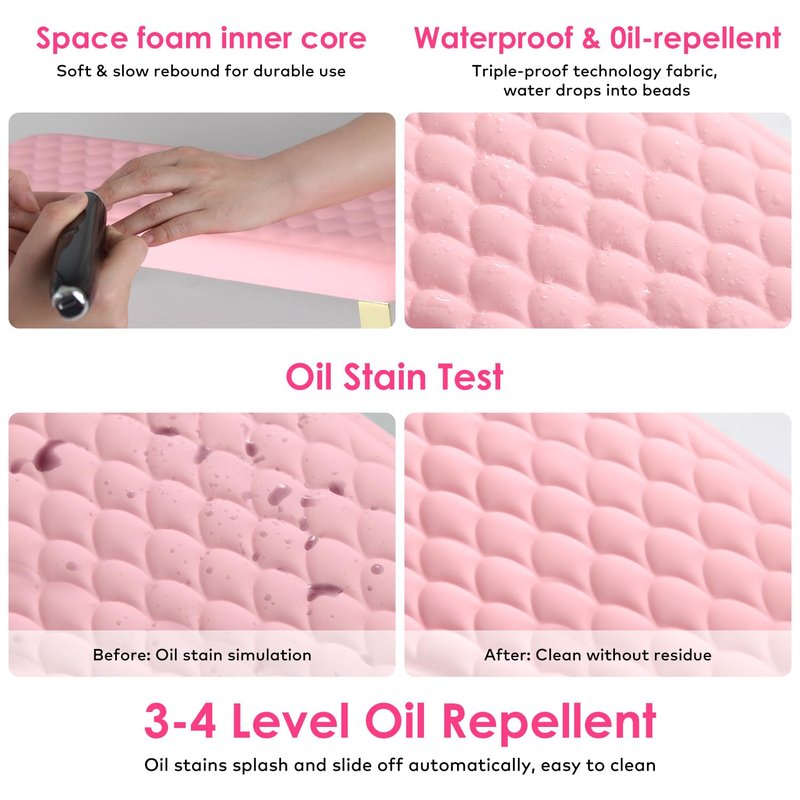 Arm Rest for Nails Tech, BORNBYME Update PU Leather Fish Pattern Hand Nail Foot Stand Rest for Manicure & Pedicure,Pink