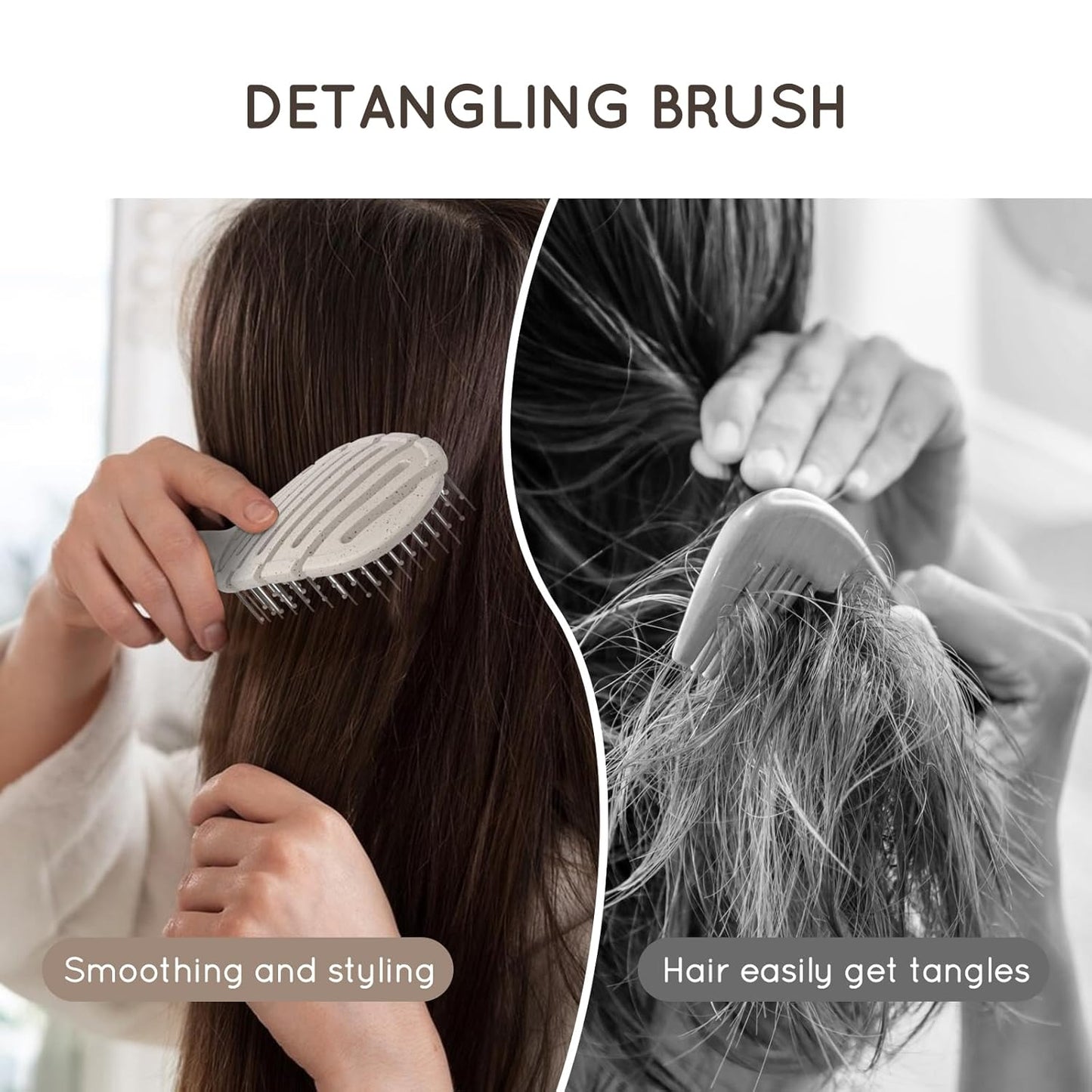 Detangler Hairbrush, Vented Detangling Brush for Straight, Wavy,Curly and Fine Hair, Dry and Wet, Quick Smoothing for Women and Men, Eco-Friendly & Sustainable Material (Green)
