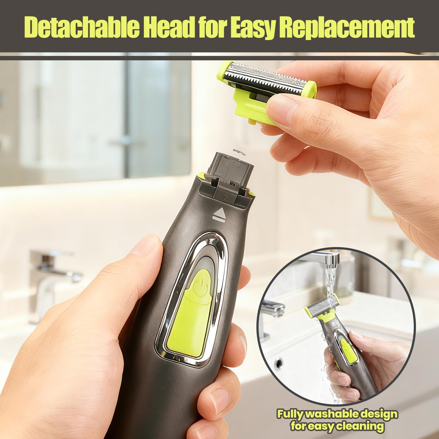 NSXAYIWE Beard Trimmer for Men, Rechargeable Face & Body Hair Trimmer, Washable Mens Electric Razors for Shaving Face, Beard, Mustache Trimmer, Double Sided Tooth Razors for Teen Boys