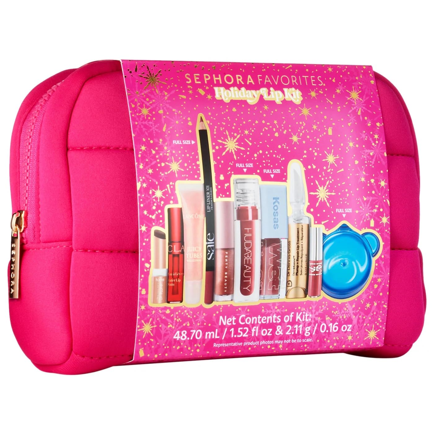 Sephora Holiday Lip Value Set: 10-Piece Lip Gloss, Liner, Oil & Treatment Collection with Kosas, Saie, Fenty Beauty & More