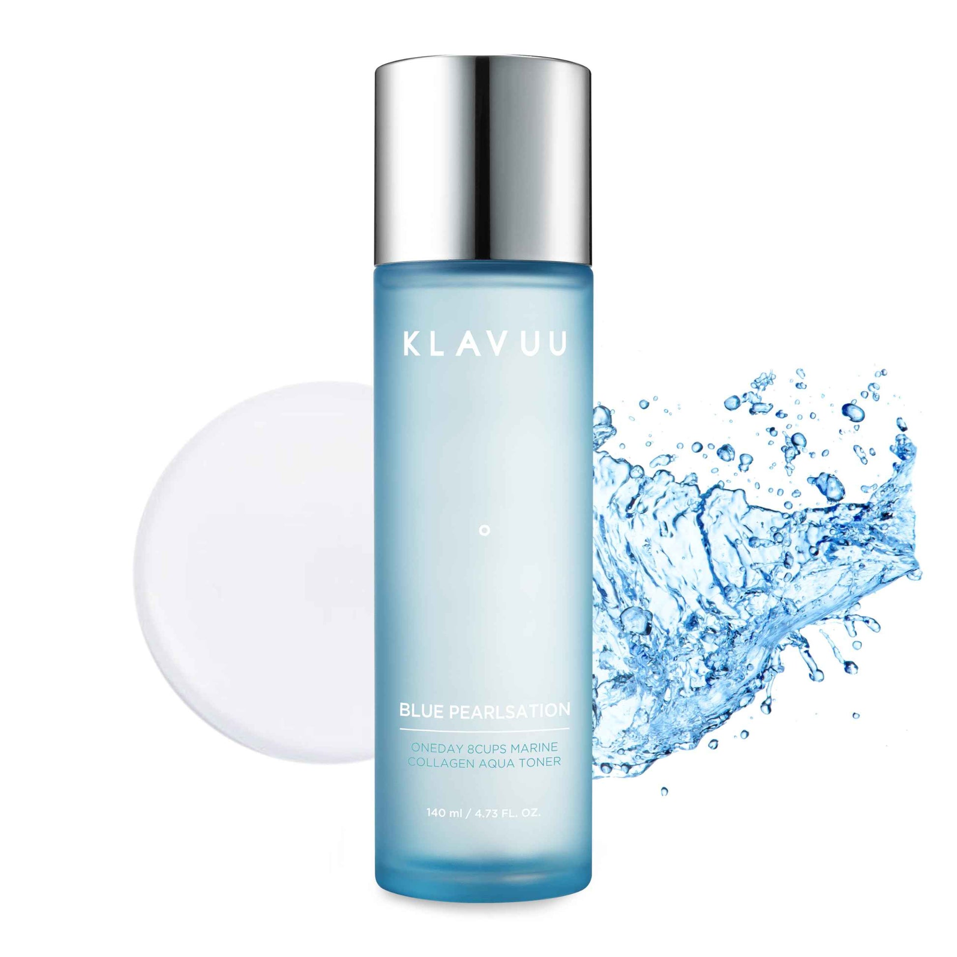 Blue PEARLSATION ONE Day 8 Cups Marine Collagen Aqua Toner - Deeply Hydrating & Soothing for Skin Radiance, Non-Sticky Formula for All Day Comfort and Refreshment – 4.73 floz