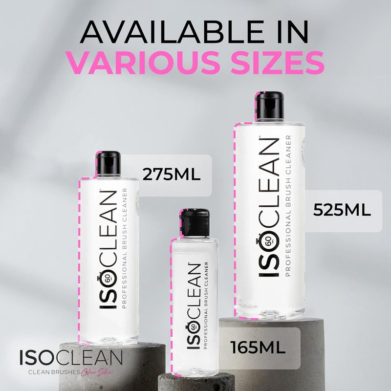 ISOCLEAN Makeup Brush Cleaner - Gentle Daily Solution for Improved Application | Easy Pour with Dip Tray, 6 fl oz