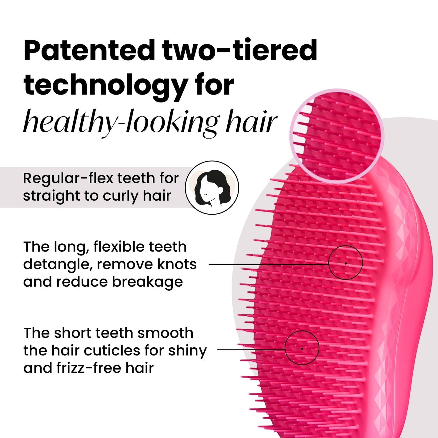 Tangle Teezer Original Detangler Brush for All Hair Types, Pink Fizz