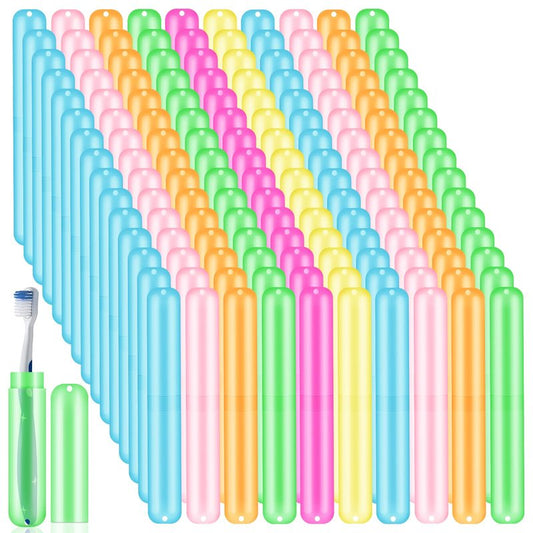 SIKEMAY 150PCS Travel Toothbrush Holder Bulk, Back to School, Classroom Pencil Case for Kids, Toothbrush Case Cover for Travel, Bathroom, Indoor, Outdoor, Trip, Camping, School