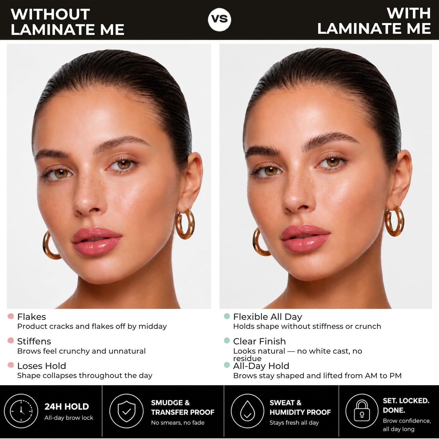 MADLUVV Laminate Me Clear Eyebrow Gel, Daily Use Medium Hold Lamination, Hypoallergenic and Cruelty Free