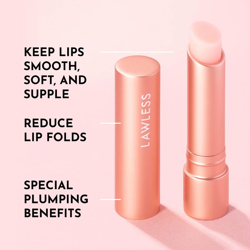 LAWLESS Women's Forget the Filler Lip Plumping Line Smoothing Tinted Balm, Pink Marshmallow, 0.09 Ounce