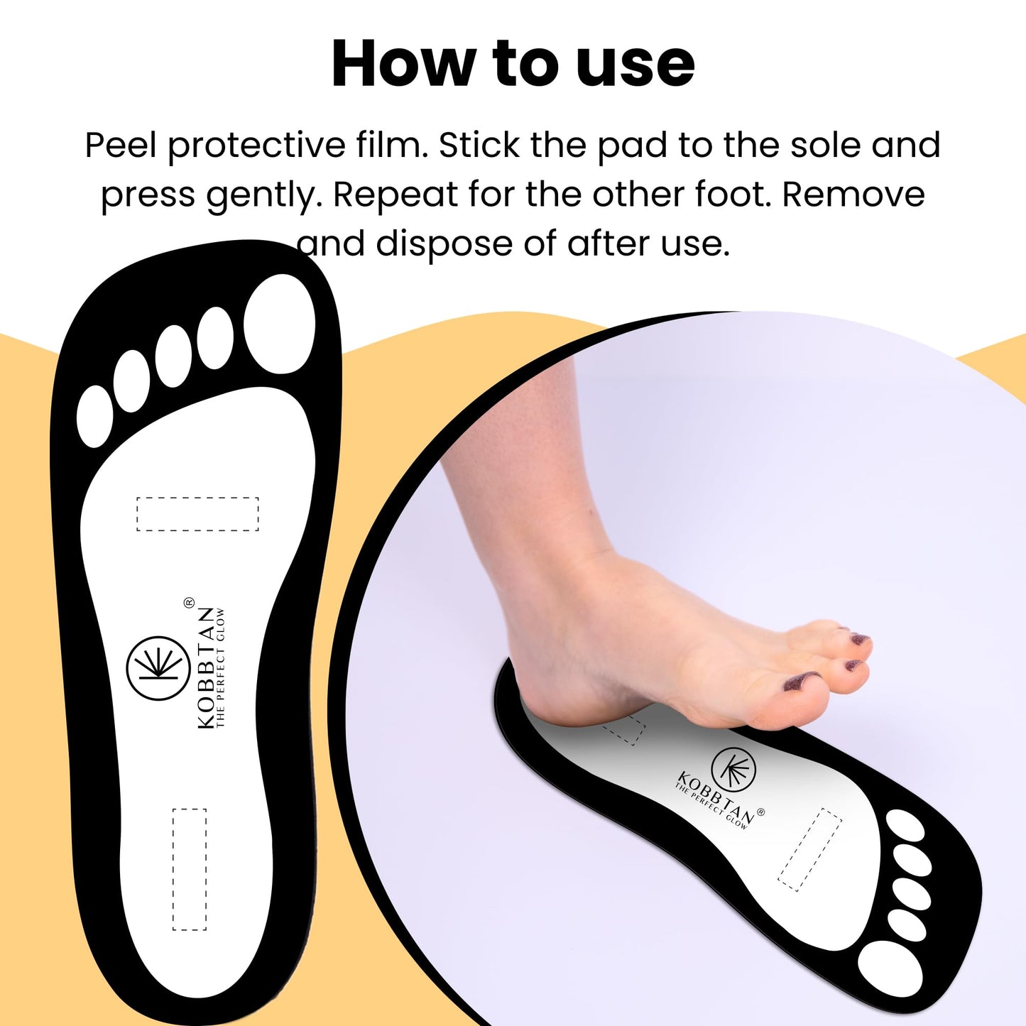 KobbTan 120Pairs Spray Tan Feet Pads Disposable & Economic for Spray tanning,Use in Tanning booth,Sunless Tanning at Home or Beauty Salon-Non Slip-Comfortable-Hygienic-Ultra Bronzing (Black)