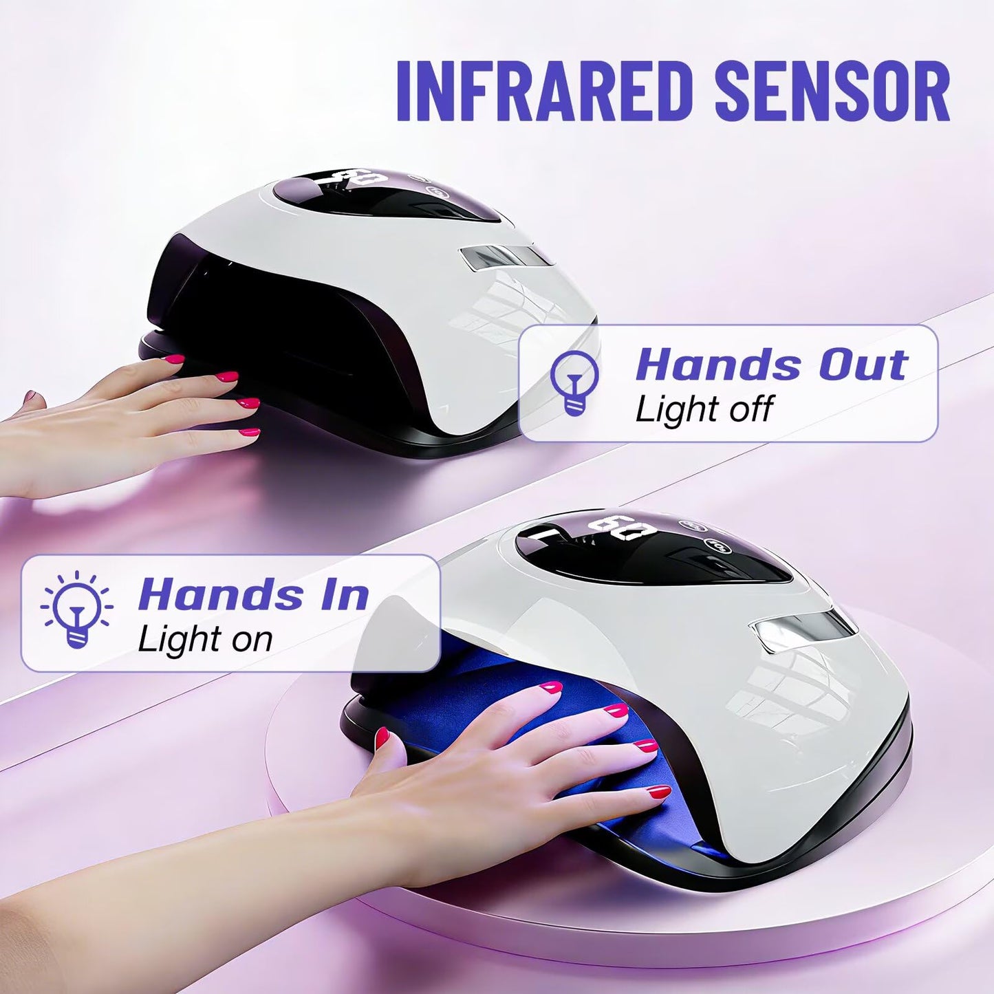 LadyMisty 268W UV LED Nail Lamp, 2026 Upgrade UV Light for Gel Nails with 57 Beads, Nail Dryer with 4 Timer Setting & LCD Touch Display, Professional Nail Lamp – Best Gifts