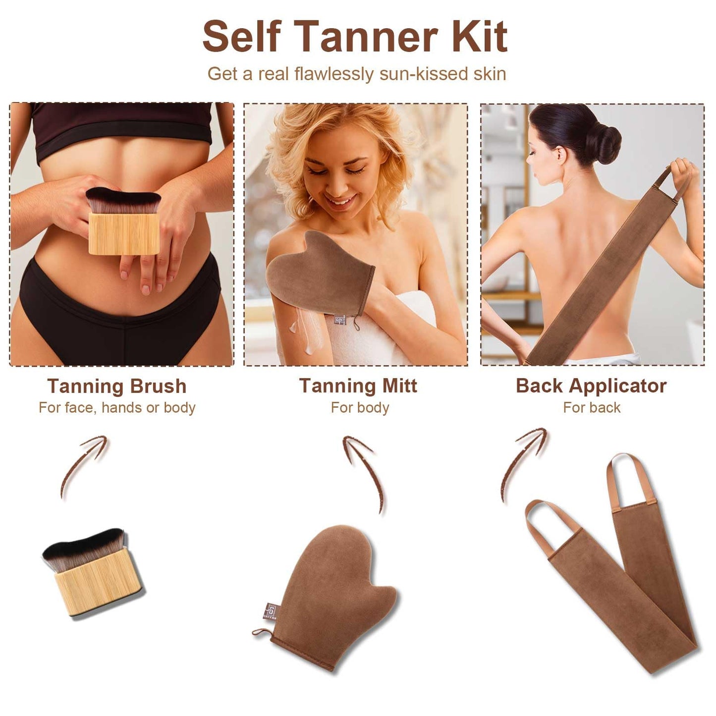 Tanning Mitt Self Tanner Mitt 4 Pack Self Tanning Mitt Self Tanner Brush Tanning Glove Self Tan Mitt Self Tanner Back Applicator Tanning Brush