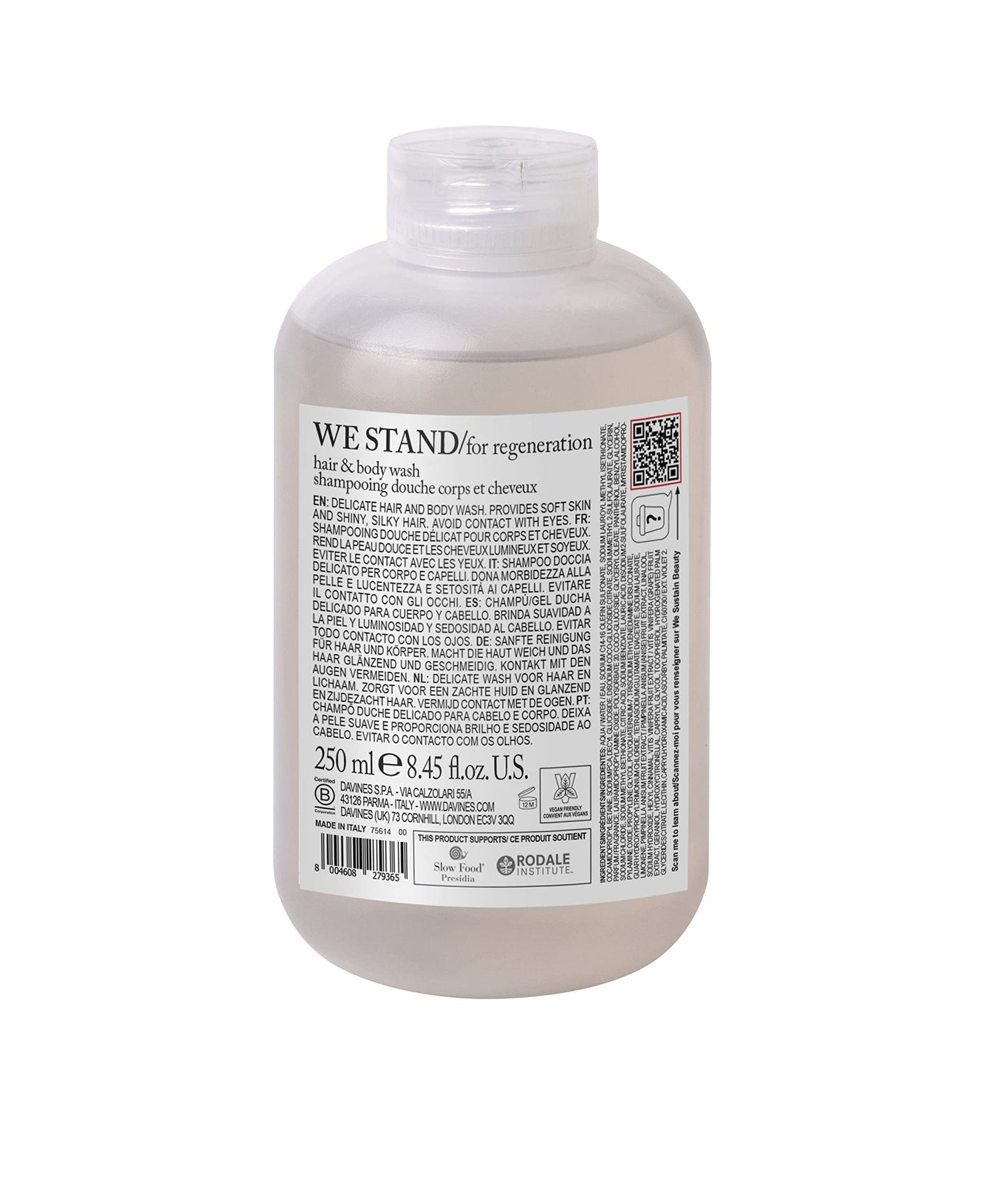 Davines We Stand for Regeneration Limited Edition Hair and Body Wash, 8.45 Fl Oz