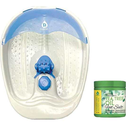 PURSONIC's Ultimate Foot Care Kit - Foot Spa, Pedicure Tools, Massager, Tea Tree Oil Salt Scrub, and Warming Function - Relax and Revitalize Tired Feet!