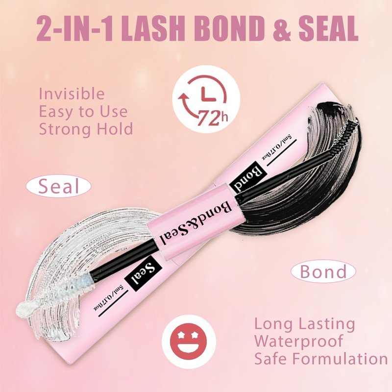 Qiveaory 580PCS DIY Lash Clusters Kit with Lash Spikes Eyelash Clusters D Cluster Eyelash Extensions Lash Bond and Seal Glue Remover Tweezers Eyelash Shampoo Cleansing Brush Headband Wristband