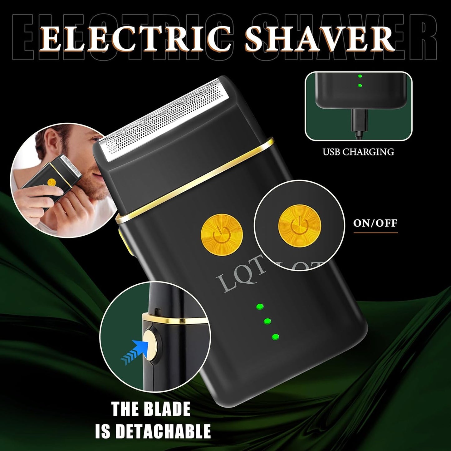Hair Clippers for Men - 3-Piece Cordless Grooming Kit | Rechargeable Clipper, Foil Shaver & Nose Trimmer