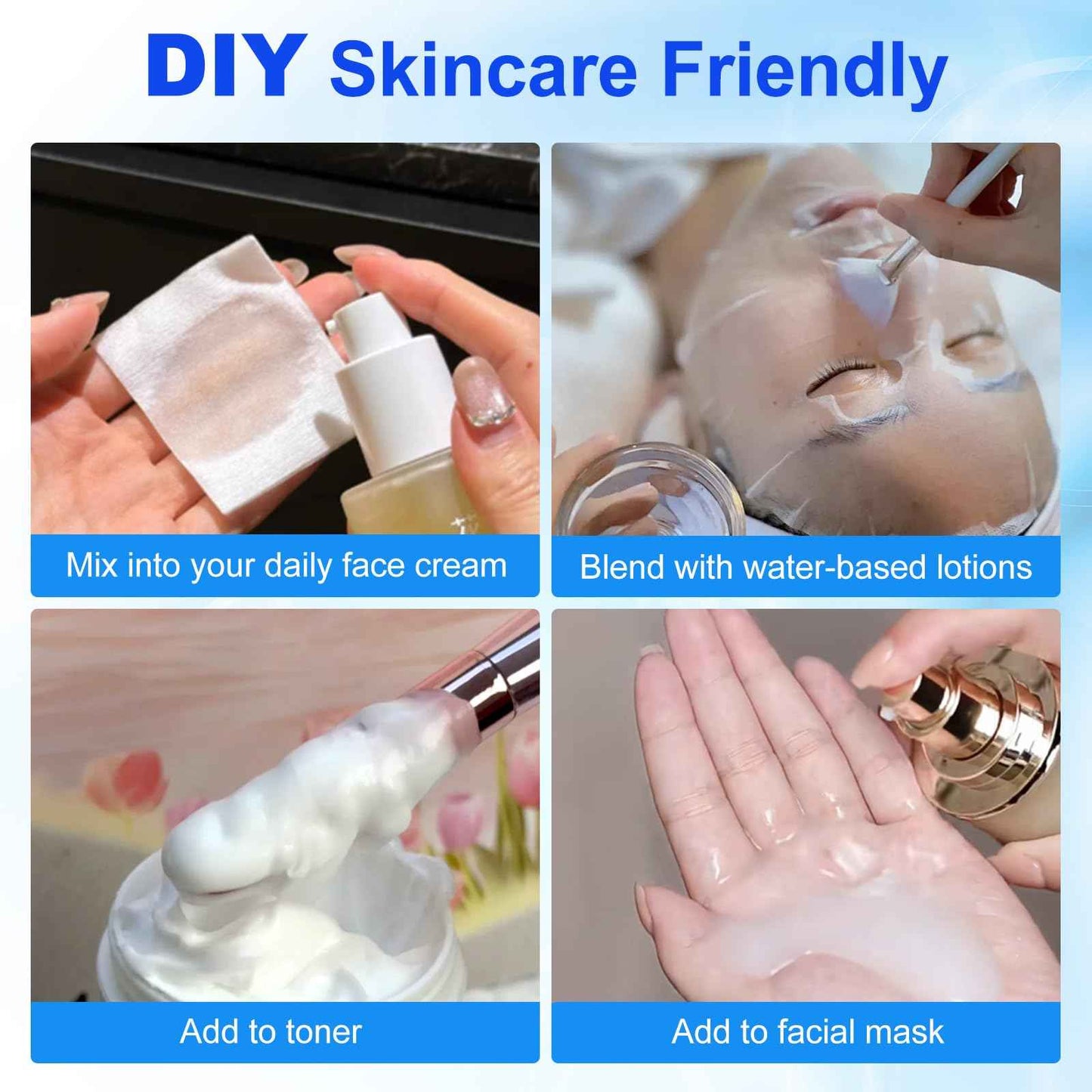 2pack Hyaluronic Acid Powder for Skin, Dual Molecular Weight Hyaluronic Acid Serum Powder, Skin Hydration, Reduce Wrinkles, Improve Skin Elasticity for DIY Serums, 200g