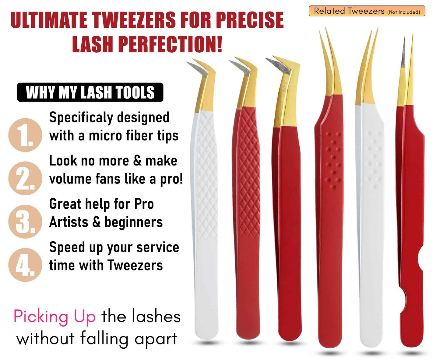 My Lash Tools New Isolation Lash Tweezers For Eyelash Extensions Best for Individual Isolation & Classic Lashes Japanese Stainless Steel Lightweight Precision Lashing Twisers (CEC-JP/05)