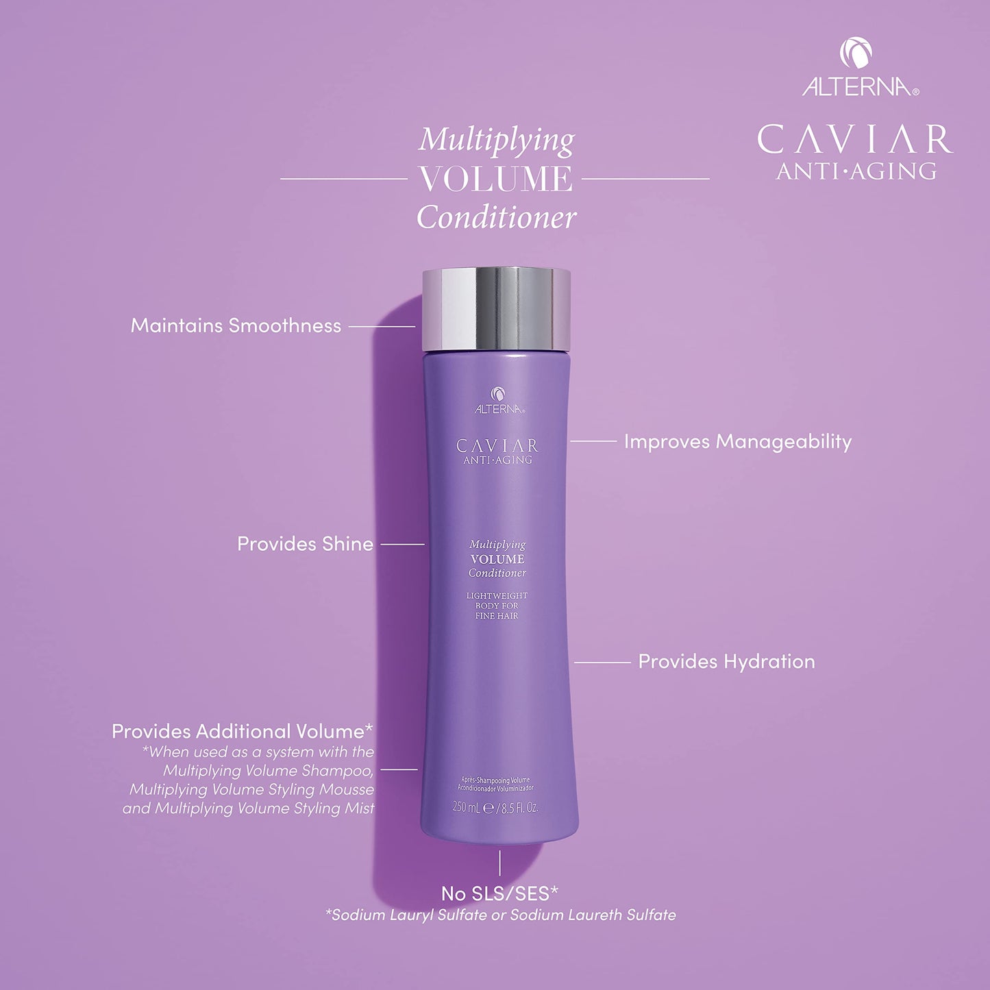 Alterna Haircare CAVIAR Anti-Aging Multiplying Volume Conditioner 8.5Fl Oz | For Fine, Limp or Thin Hair | Create Instant Volume and Thickness | Sulfate Free