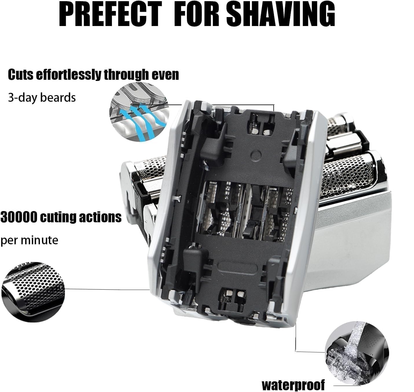 Braun Series 7 Replacement Head - 70S Blades for Electric Foil Shaver | Compatible with 720, 750CC, 760CC, 790CC, 9565