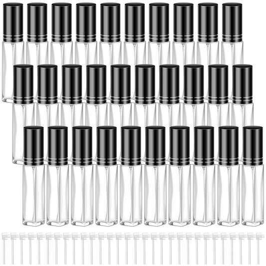 Domensi 60 Pcs 8 ml Empty Glass Perfume Bottles Bulk - Multicolor Refillable Cologne Spray Atomizer with Pump, for Travel, Skincare, Haircare, Cleaning & DIY Essentials