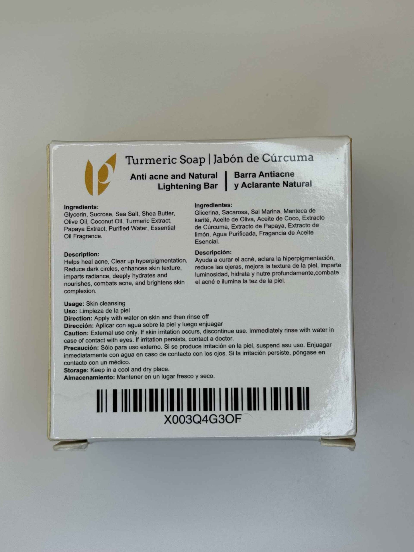 Papaya, Lemon & Turmeric Soap bar for Acne, Dark spots - Soap bar Natural, Organic