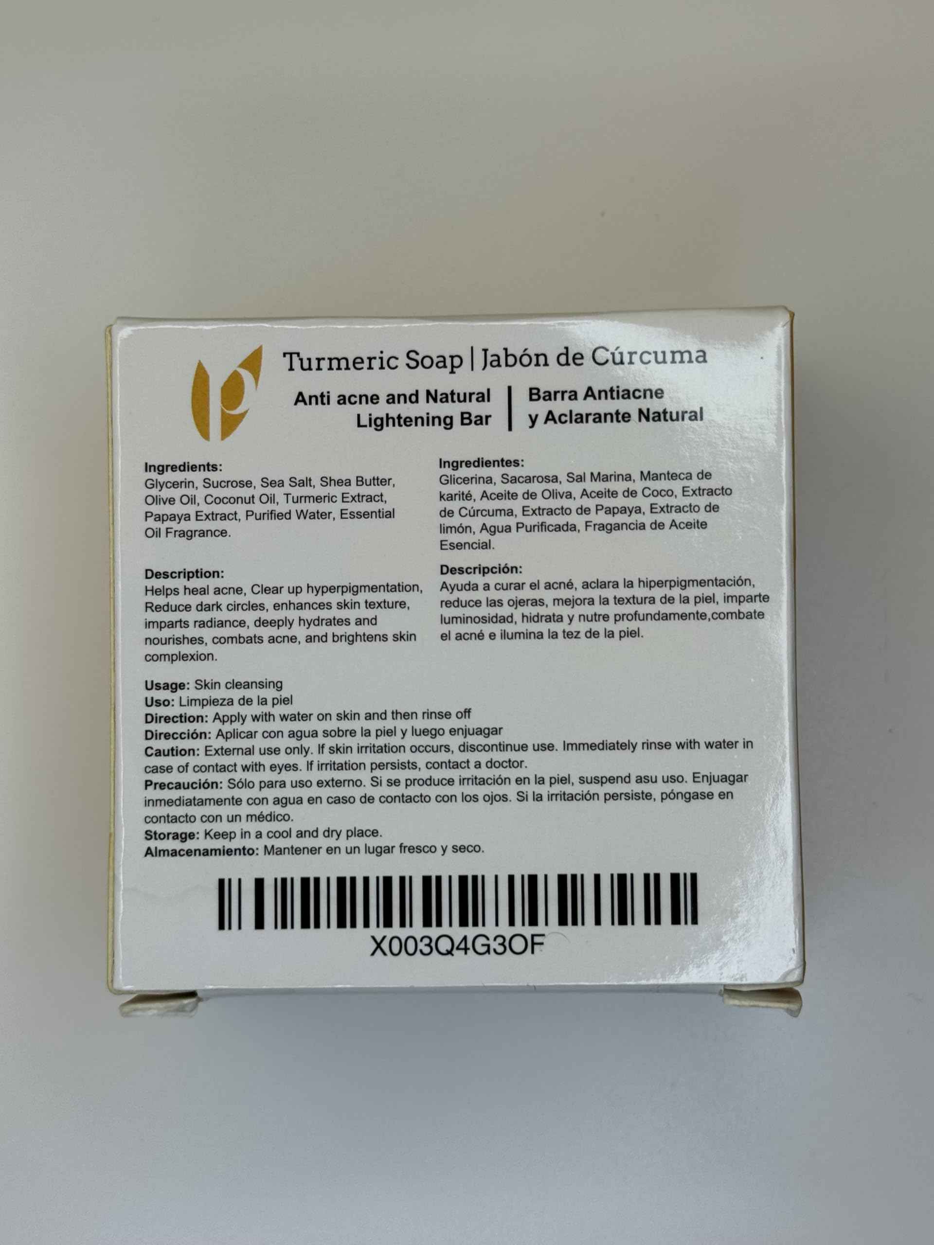 Papaya, Lemon & Turmeric Soap bar for Acne, Dark spots - Soap bar Natural, Organic