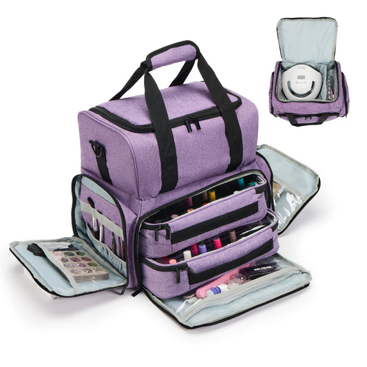 SANDARK Nail Case Holds 70 Bottles (15ml/0.5fl.oz) & Accessories, Purple