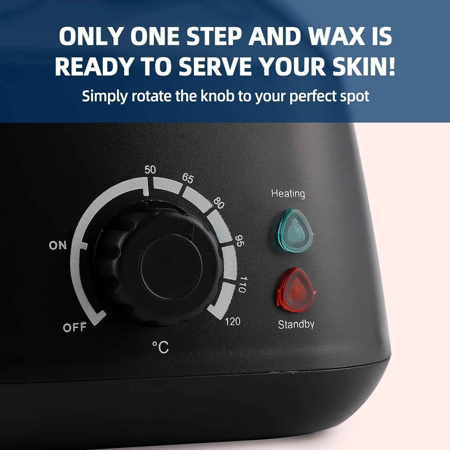 IeBilif Wax Warmer for Hair Removal, Wax Pot for Hair Removal Professional with Through Lid, 17oz Wax Heater for Body Waxing (Black)