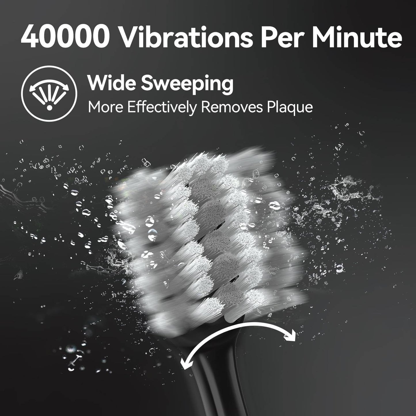 SEAGO Electric Toothbrush for Adults with Pressure Sensor, Sonic Toothbrushes Holder wall Mounted, 30 Days Battery Life, 5 Cleaning Modes, 8 Replacement Heads, Timer & IPX7 Waterproof (Black, Middle)