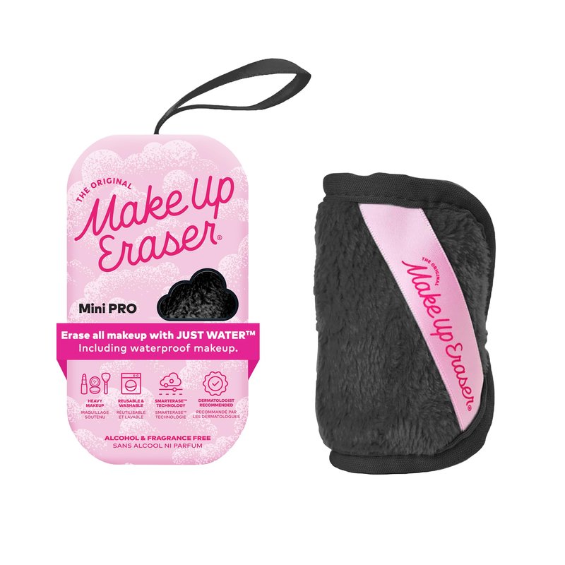 The Original MakeUp Eraser Mini PRO, Erase All Makeup With Just Water, Including Waterproof Mascara, Eyeliner, Foundation, Lipstick, Sunscreen and More! Chic Black, 1ct