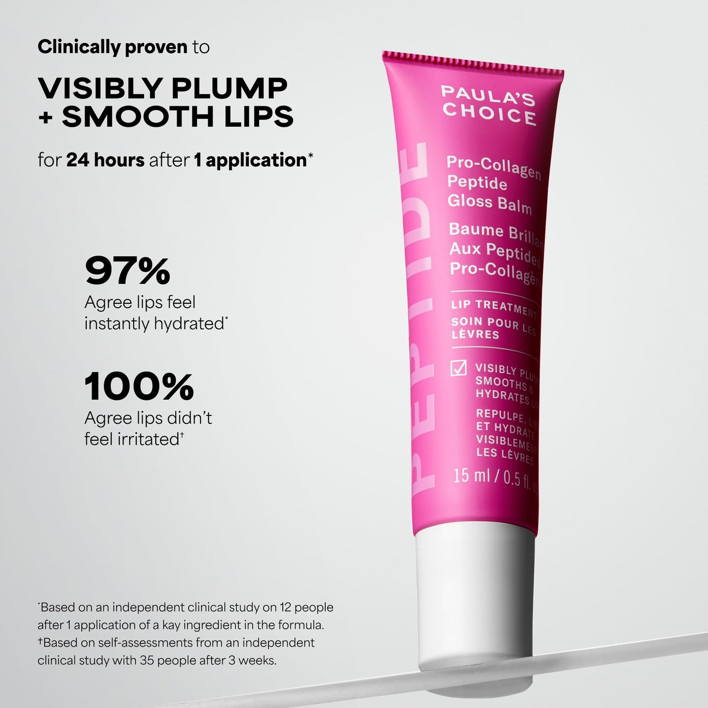 Paula’s Choice Pro-Collagen Peptide Gloss Lip Balm, Hydrates & Smooths Lips, Sheer & Glossy Finish for Fuller Lips, Sheer Tint, Non-Sticky, Cruelty-Free, 0.5 oz