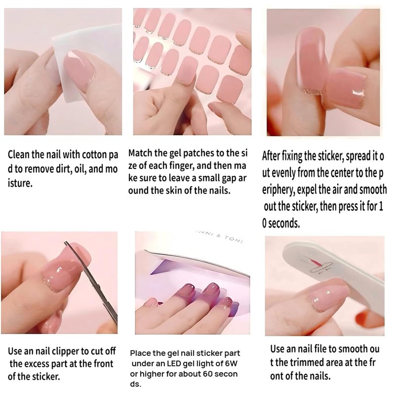 Gel Nail Strips - Semi-Cured UV Lamp Required | 16-Piece Discount Set