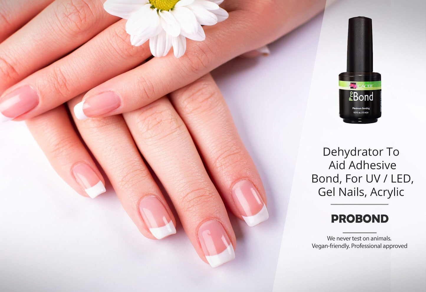 Cacee Nail Primer Duo Set for Acrylic Nails, UV Gel Primer & Pro Bond 0.5 oz, Low Odor, Polish for UV/LED, Use Color Gel Polish & Acrylics, Protect & Strengthen