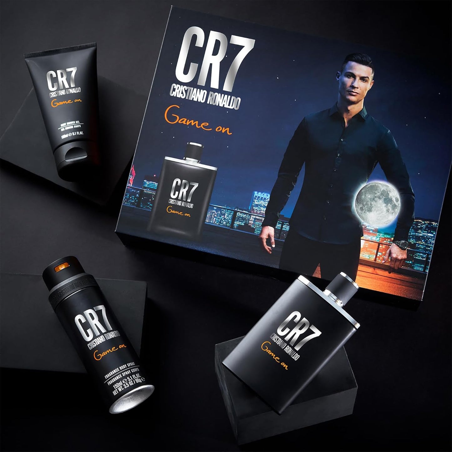 Cristiano Ronaldo Game On Men's Gift Set - 3.4oz EDT Spray, 5.1oz Shower Gel, 4.1oz Body Spray