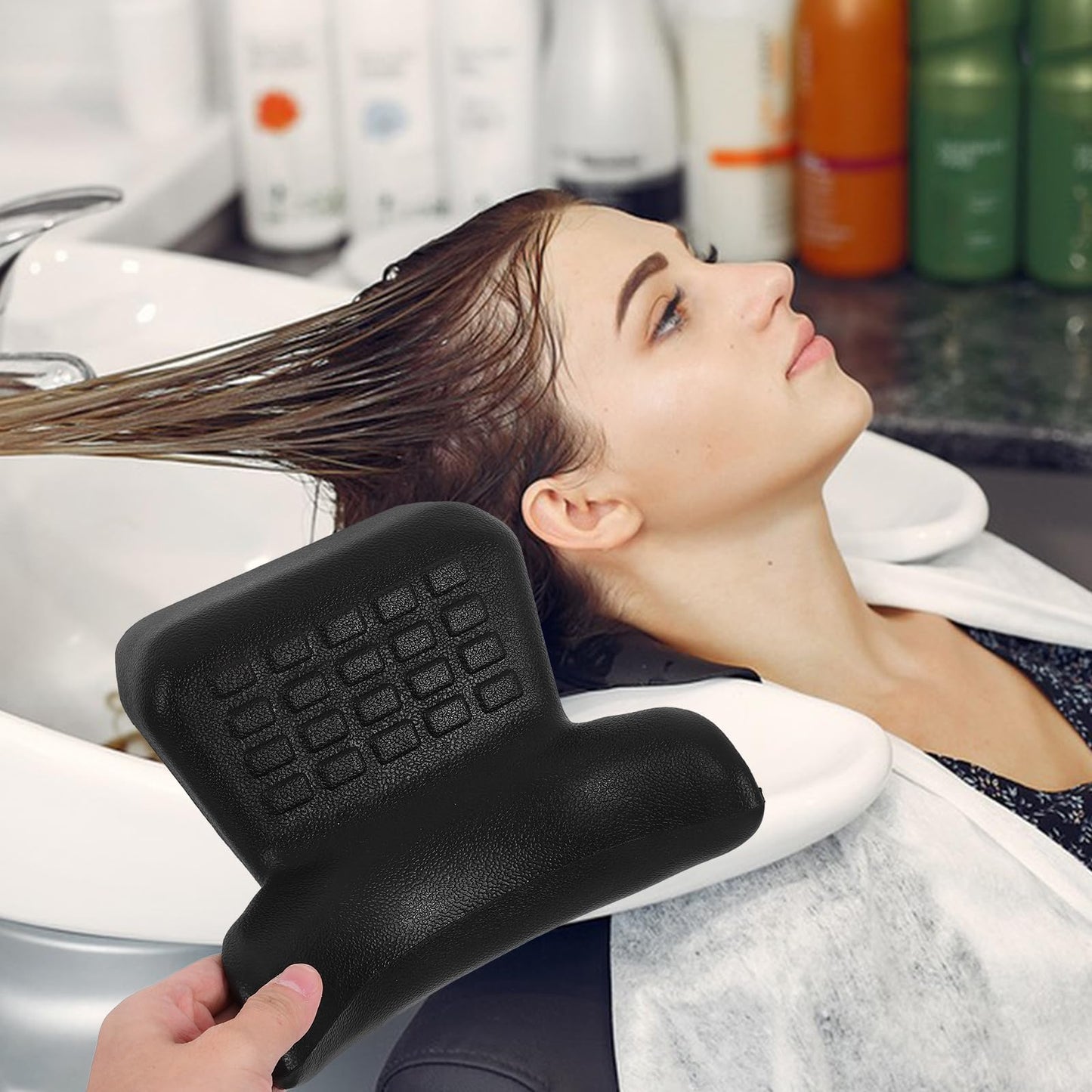 NOLITOY Hair Wash Basin Neck Cushion Waterproof Ergonomic Spa Pillow for Shampoo Bowl Integrated Design Bath Pillow for Barbers and Home Use