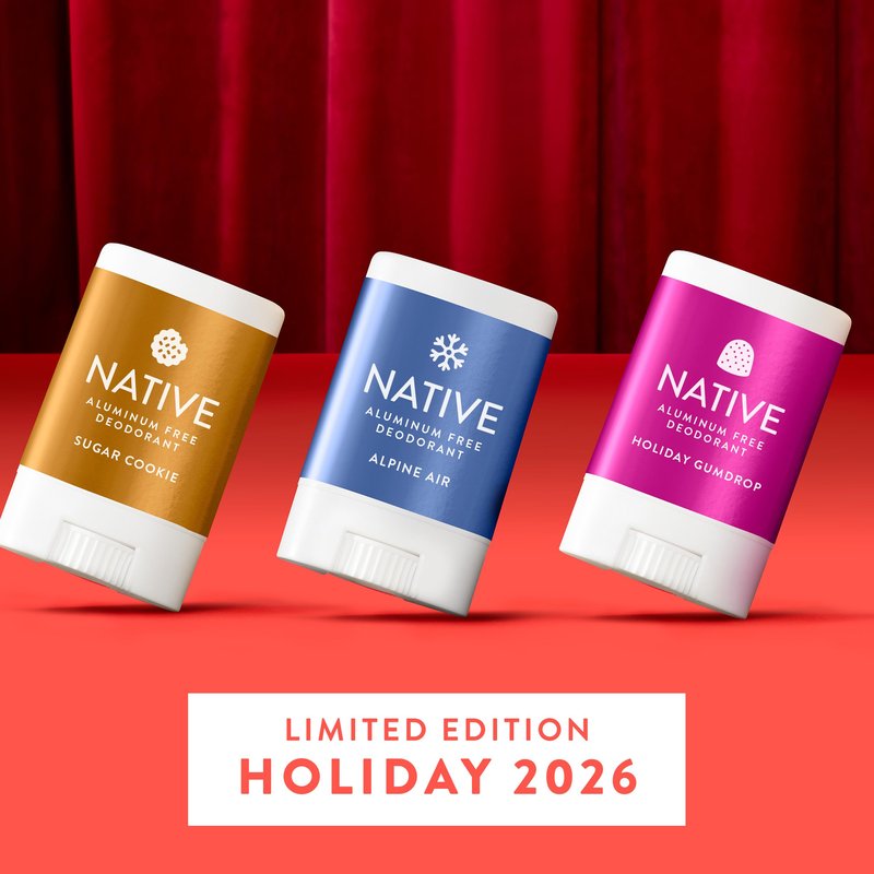 Native Deodorant Contains Naturally Derived Ingredients, 72 Hour Odor Control, Travel Size, Mini Deodorant for Women and Men, Aluminum Free, Limited Edition, Holiday Gumdrop 0.35oz
