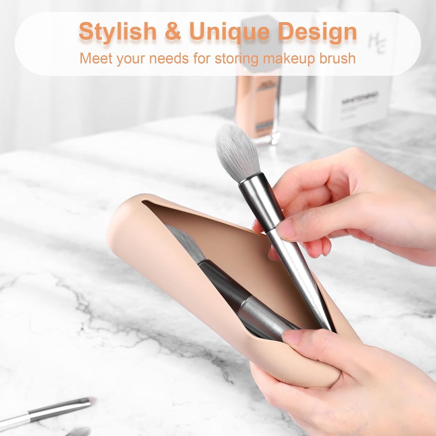 Travel Makeup Sponge Holder - Soft Silicone Beauty Brush Organizer for On-the-Go | Compact Design